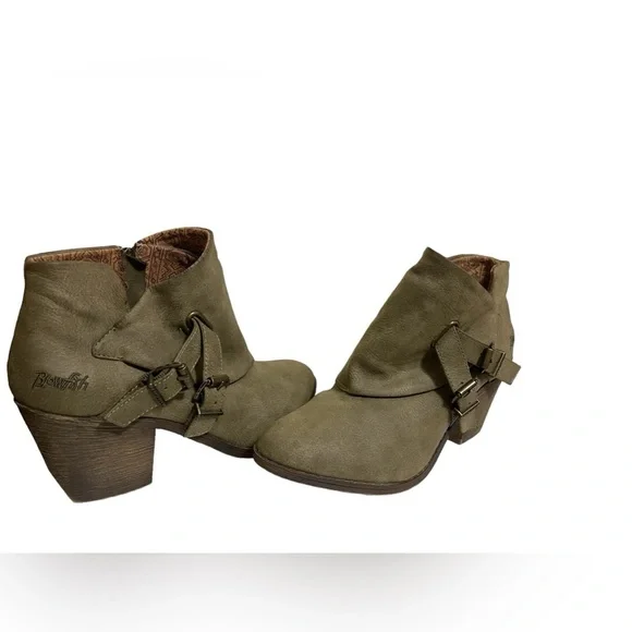 🌼NEW BLOWFISH WOMENS GREEN FAUX LEATHER BOOTIES. - Picture 12 of 13
